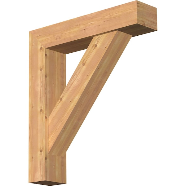 Ekena Millwork Traditional Craftsman Smooth Bracket w/ Offset Brace, Western Red Cedar, 7 1/2"W x 34"D x 38"H BKT0806X34X38TRA04SWR - main
